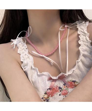 Buy OralGos Candy Colored Pearl Necklace with Bow Pendant - Stylish Green Jewelry for International Shipping - Buy Online on GoSupps.com