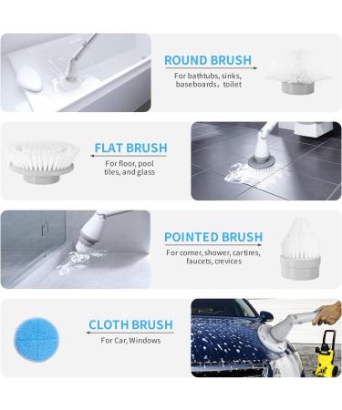 Syvio Electric Spin Scrubber: Cordless Cleaning Brush with Replaceable Heads for Bathroom, Floor, Pool, Tile, and Car - Buy Online on GoSupps.com