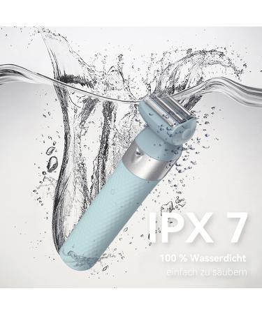 Uniono All-in-One Women's Electric Razor Kit - LED Ladyshaver for Intimate & Body Areas Wet/Dry Use USB Charging - Light Blue - Buy Online on GoSupps.com