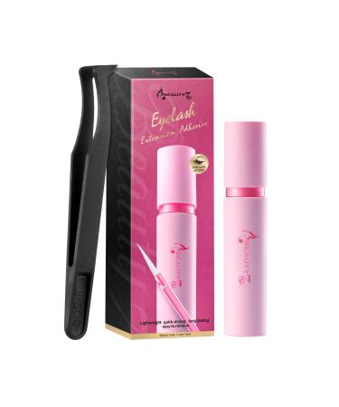 Beauty7 False Eyelash Glue Strong Hold False Lashes Glue Waterproof Latex Free Eyelash Glue Transparent Strip Eyelash Adhesive White Lashes Glue with Tweezer