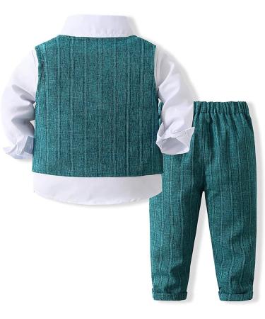 Volunboy Toddler Formal Waistcoat Suit 4 PCS Set for Baby Boys, 2-3 Years, Green - Buy Online on GoSupps.com