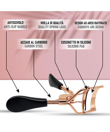 MYL Eyelash Curler - Portable Rose Gold Steel Lash Curler x 2.0 for Perfectly Curled Lashes | International Shipping Available - Buy Online on GoSupps.com