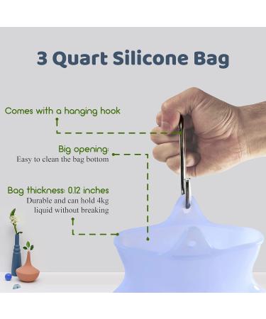 TopQuaFocus 4 Quart Large Enema Bag - Non-Toxic Silicone for Safe Coffee & Water Colon Cleanse | BPA & Phthalates Free (4 Liter - Buy Online on GoSupps.com