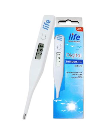 Digital Thermometer with Fast 30 Second Reading - for Oral Underarm Rectal Temperature - for Adults & Kids - Audible Beep - by Life