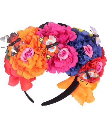 Lurrose Halloween Flower Headband - Day of the Dead Crown & Butterfly Hair Band for Women | Perfect Cosplay & Party Headdress - Buy Online on GoSupps.com