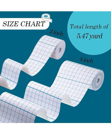 Non-Woven Cover Stretch Tape - Breathable Protective Bandage Roll Film - 2 x 5.47 Yds & 4 x 5.47 Yds - 4 Rolls - Buy Online on GoSupps.com