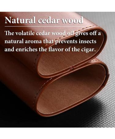 Cigar Boxs Humidors Delicate Compact and Portable Cigars Case Ceinterior Cigar Box Leather Exterior Cigar Humidor with Cigar Cutter Portable - Buy Online on GoSupps.com