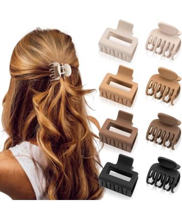 Hair Clips for Women and Girls Double Row 1.6" Small Hair Clips Small Claw Clips for Thin Medium Fine Hair - Nonslip Jaw Clips (Warm Color) 8