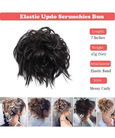 Tousled Hair Extensions Scrunchie - Brown Blonde Updo Bun Ponytail - Buy Online on GoSupps.com