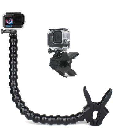 Fitill JAW's Flex clamping holder with adjustable swan neck 19 sections compatible with Go Pro Hero 12 11 10 9 8 7 6 5 4 session 3+ max 11 mini DJI Osmo Action CamerasLarge - Buy Online on GoSupps.com