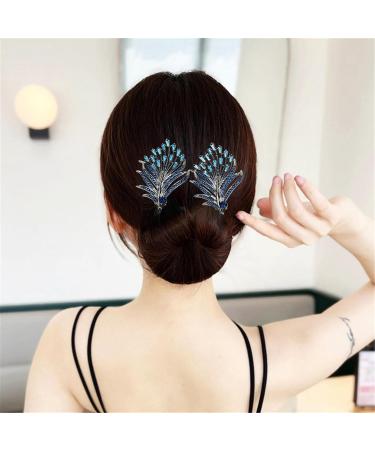 Rhinestone Flower Hair Clip Elegant Hair Clip Magic Hair Bun Maker Deft Bun Hair Tie French Twist Hair Bun Whale Tail Rhinestone Flower Hair Clip Tools for Perfect Buns (C) - Buy Online on GoSupps.com