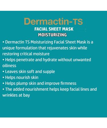 Dermactin-TS Facial Moisturizing Sheet Mask 4-Count (4-PACK) - Hydrating Face Masks for Glowing Skin - Buy Online on GoSupps.com