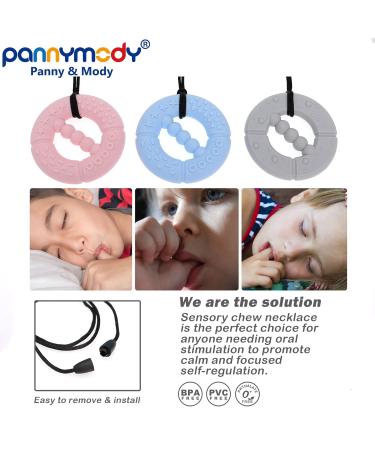 Panny & Mody Chewing Chain Necklace for Boys & Girls - Sensory Chewable Jewelry & Silicone Bite Ring for Autism & ADHD | Gray - Buy Online on GoSupps.com