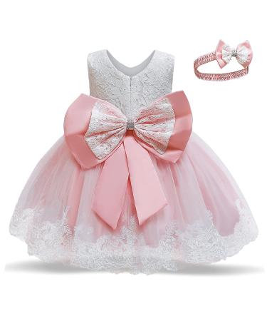TTYAOVO Baby Wedding Pageant Baptism Christening Tutu Gown Girls Princess Dress 3-4 Years 648 Pink&white