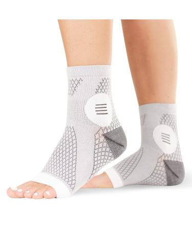 BraceAbility Neuropathy Socks - Peripheral Neuritis Therapy Compression Diabetic Open-Toe Foot Sleeves for Ankle Gout Nerve Damage Pain in Legs and Feet Relief Brace for Men and Women (M - 1 Pair) Medium Grey - Buy Online on GoSupps.com