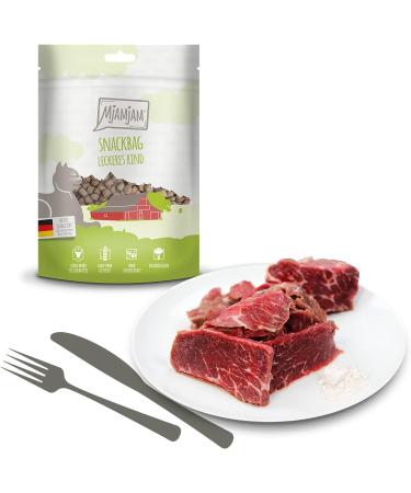 Mjamjam Premium Katzensnack - Natural Beef Treats for Cats 125g (1 Pack) - No Synthetic Preservatives - International Shipping Available - Buy Online on GoSupps.com