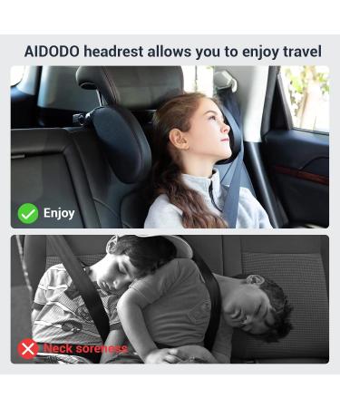 Buy Aidodo Adjustable Neck Pillow Car Headrest for Children - Leather Side Support with Telescopic Rod & Sliding Clips - Comfortable Travel Accessory - Buy Online on GoSupps.com