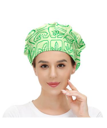 MUKJHOI Adjustable Working Caps Tie Back Cover Hair Bouffant Hats Sweatband for Women Men One Size Fit All - 21 Ecology Signs