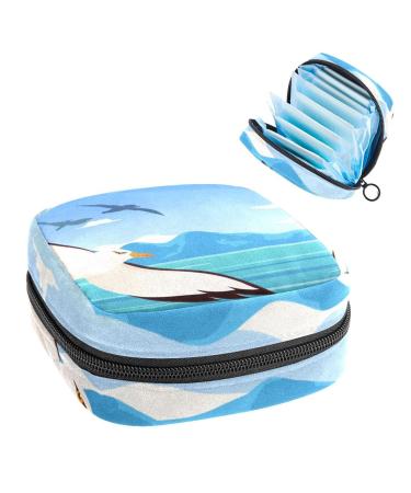 GIAPB Period Bag Sanitary Napkin Storage Bag Period Pouch Travel Makeup Bag Cartoon Animal Bird Pattern Color2280