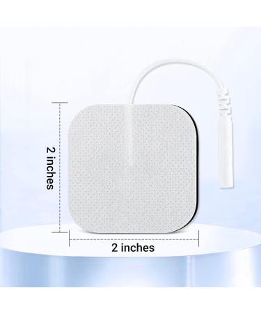 TENS Unit Replacement Pads 5x5CM - 40PCS Self-Adhesive Electrodes | Reusable Square Tens Pads with 2mm Connector | Electrotherapy Compatible, White - Buy Online on GoSupps.com