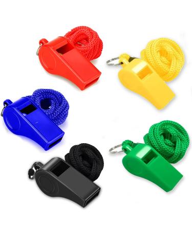 Ijigui Pfeif 5 pieces of sports pipes with a hand band plastic whistle with lanyard loud clear sound for school sports football dog training physical education - Buy Online on GoSupps.com