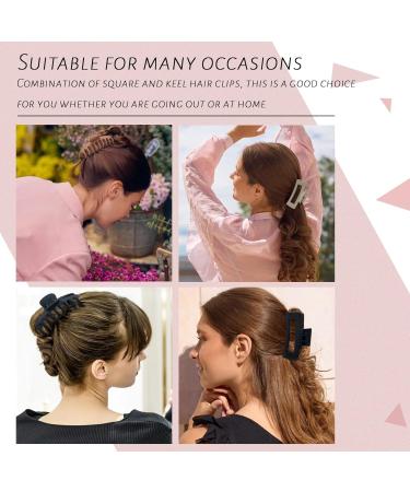 Shop Kavya Big Thick Hair Clips - Slide-Resistant Rectangular Hair Jewelry Set (4) | Perfect for Women | International Shipping Available - Buy Online on GoSupps.com