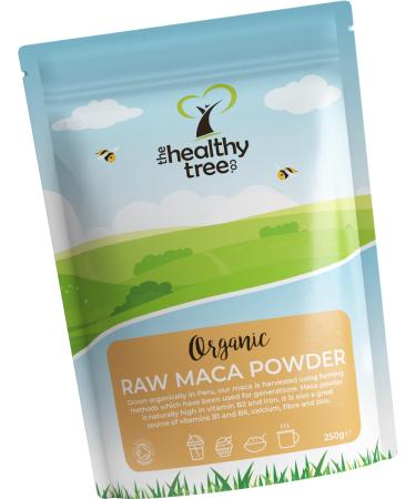 Organic Maca Powder by TheHealthyTree Company for Vegan Smoothies Oats and Baking - High in Vitamin B2 Fibre Iron and Calcium - Peruvian Raw Maca Root (250g) 250 g (Pack of 1)