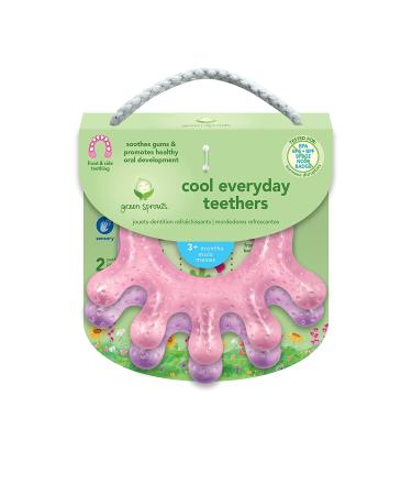 Green Sprouts Pink Cooling Teether - 2 Pack for 3+ Months Old Babies - Buy Online on GoSupps.com