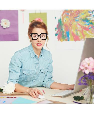 Oversized Anti-Blue Light Glasses for Women - Stylish Black Fake Eyeglasses Frame with Spring Hinge - Computer Glasses Ideal for Eye Protection - Buy Online on GoSupps.com
