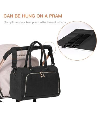 Buy Miss Lulu LT6638 BK Baby Changing Bag | Stylish Black Diaper Bag | International Shipping Available - Buy Online on GoSupps.com