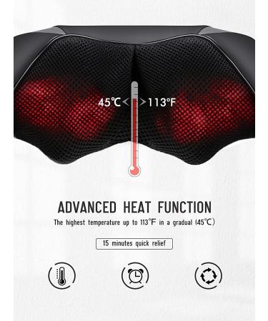 Shiatsu Back Neck Shoulder Massager w/ Adjustable Heat & Speed - 8 Nodes Deep Tissue Kneading, Back Pain Relief - Best Christmas Gift for Women & Men - Home, Car, Office - Buy Online on GoSupps.com