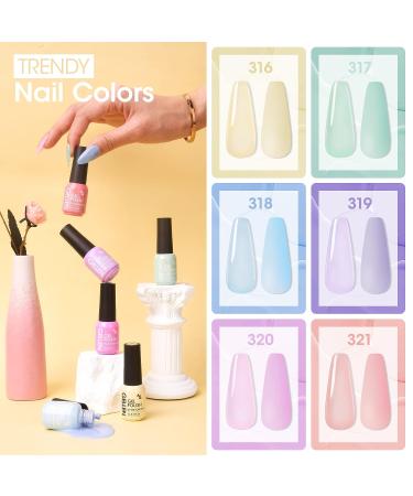Gellen Gel Nail Polish Kit - 6 Colors Macaron Jelly Set with UV Nail Light | 36W Lamp, Starter Kit for Manicure - Soak Off Gel Polish Set - Buy Online on GoSupps.com