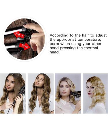 1 Inch Hair Waver Curling Iron Wand | Tourmaline Ceramic Triple Barrels Crimper for Mermaid Beach Waves | Black - Buy Online on GoSupps.com