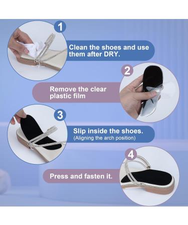 Arch Support Inserts for Plantar Fasciitis Relief | Gel Heel Cushions & Insoles for Men & Women - Comfort & Support in Black (Small - Buy Online on GoSupps.com