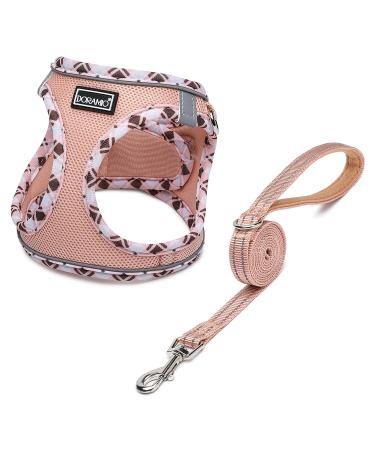 Doramio dog harness Small dogs with a leash step-in dishes reflective breathable breast tableware Anti Zug safety harness Cat dishes for small dogs cats (champagne XL) XL champagne