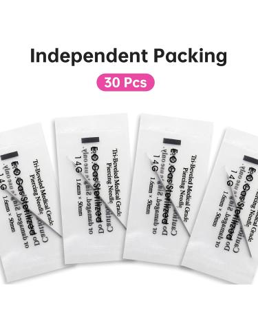 Gospire 30 pcs 14G Piercing Needles | Stainless Steel Disposable Body Piercing Supplies - Buy Online on GoSupps.com