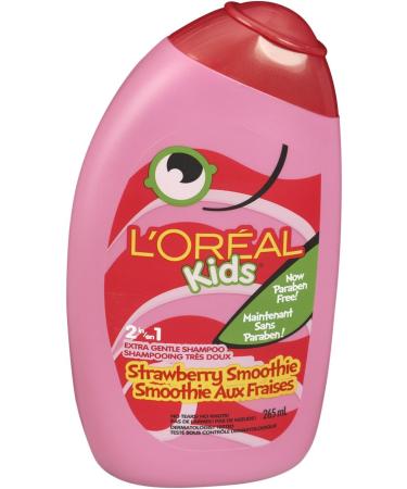 L'Oreal Paris Kids Shampoo and Conditioner Strawberry Smoothie 2 in 1 Paraben Free Extra Gentle Dermatologist Tested Tear-Free 265 ml Strawberry Strawberry Smoothie 2 in 1 - Buy Online on GoSupps.com