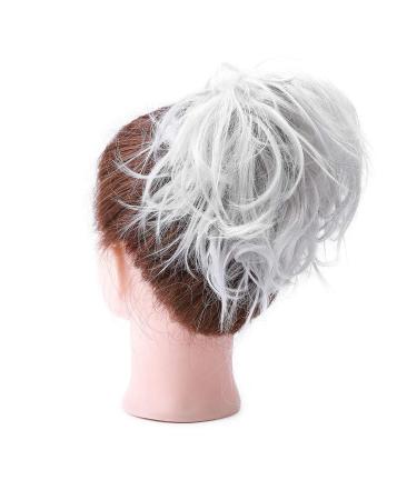 XXL Hair Part Extensions Bun Tie - Smooth Updos for Women - 45g Silver Gray - International Shipping Available - Buy Online on GoSupps.com