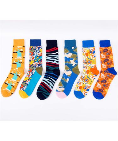 Jier Fun Colorful Cotton Socks - Men's & Unisex Sports Crew Socks | Multicolored Leisure & Business Socks for All Occasions - Buy Online on GoSupps.com