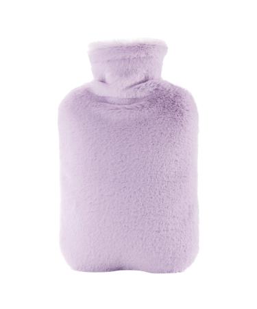 samply Hot Water Bottle with Furry Cover 2L Hot Water Bag for Hot and Cold Compress Hand Feet Warmer Neck and Shoulder Pain Relief Purple 2L Purple