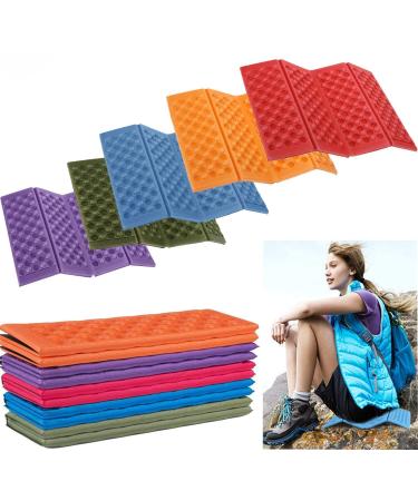 STKYGOOD Camping Foam Pad Waterproof XPE Foam Seat Camping seat pad for Picnic, Hiking, Backpacking, Mountaineering, Trekking (5PCS-Blue/Red/Purple/Orange/Green)
