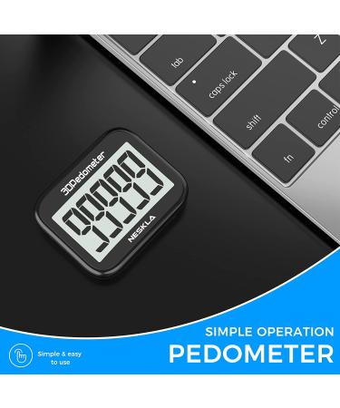 3D Pedometer for Walking - Large Digital Display Step Tracker with Removable Clip Lanyard, Black - Buy Online on GoSupps.com