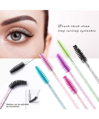 Elisel 300 PCS Disposable Crystal Eyelash Brushes - Mascara Wands Applicator for Extensions and Makeup - Multicolor - Buy Online on GoSupps.com