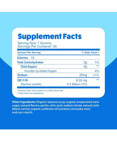 Feel Great USDA Probiotic Gummies for Adults and Kids - 2.5 Billion CFU (30 Day) | Immune Support and Digestive Health | Clinically Studied DE111 - Bacillus subtilis - Buy Online on GoSupps.com