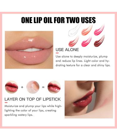 3PCS Lip Oil Set Hydrating Lip Glow Oil Lip Plumper Gloss Tinted Lip Oils Transparent Long Lasting Non-sticky Lip Gloss Plumping Lip Gloss Lip Care Kit (Clear & Raspberry & Mahogany) 3PCS Clear & Raspberry & Mahogany - Buy Online on GoSupps.com