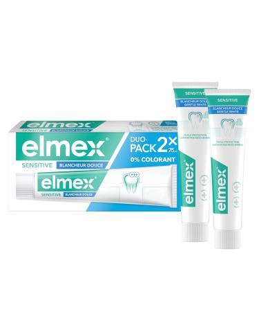 ELMEX ELMEX - Elmex Sensitive Toothpaste Gentle Whiteness 0% Colourants - Sensitive Teeth Painful Gums Enamel Protection - 2 x 75 ml