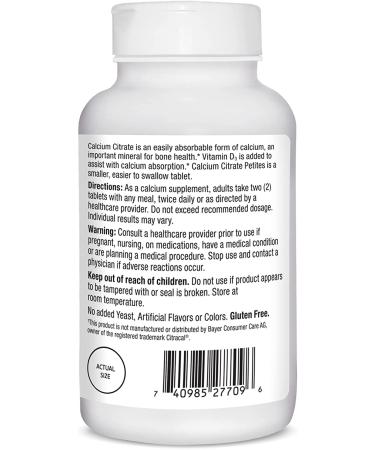Buy 21st Century Calcium Citrate Petites + D3 - 200 Coated Tablets for Strong Bones - Buy Online on GoSupps.com