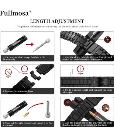 Fullmosa Compatible Apple Watch Band 42mm 44mm 45mm 49mm 38mm 40mm 41mm  Stainless Steel iWatch Band with Case for Apple Watch Series 8/7/6/5/4/3/2/1/SE/SE2/Ultra  42mm 44mm 45mm Black Black 42mm 44mm 45mm - Buy Online on GoSupps.com