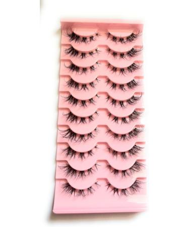 10 pairs Cats eye lashes Faux Mink False Eye Lashes D-Curl Fluffy and Wispy Ultra Soft Premium Sweat and Water Resistant Feather Light Enhancing Beauty and Confidence (5D-A11) - Buy Online on GoSupps.com