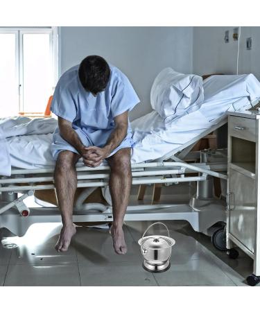 Stainless Steel Chamber Pot with Lid - Portable Urine Potty for Elderly, Adults, Kids - Bedside & Travel Spittoon Bucket - Buy Online on GoSupps.com